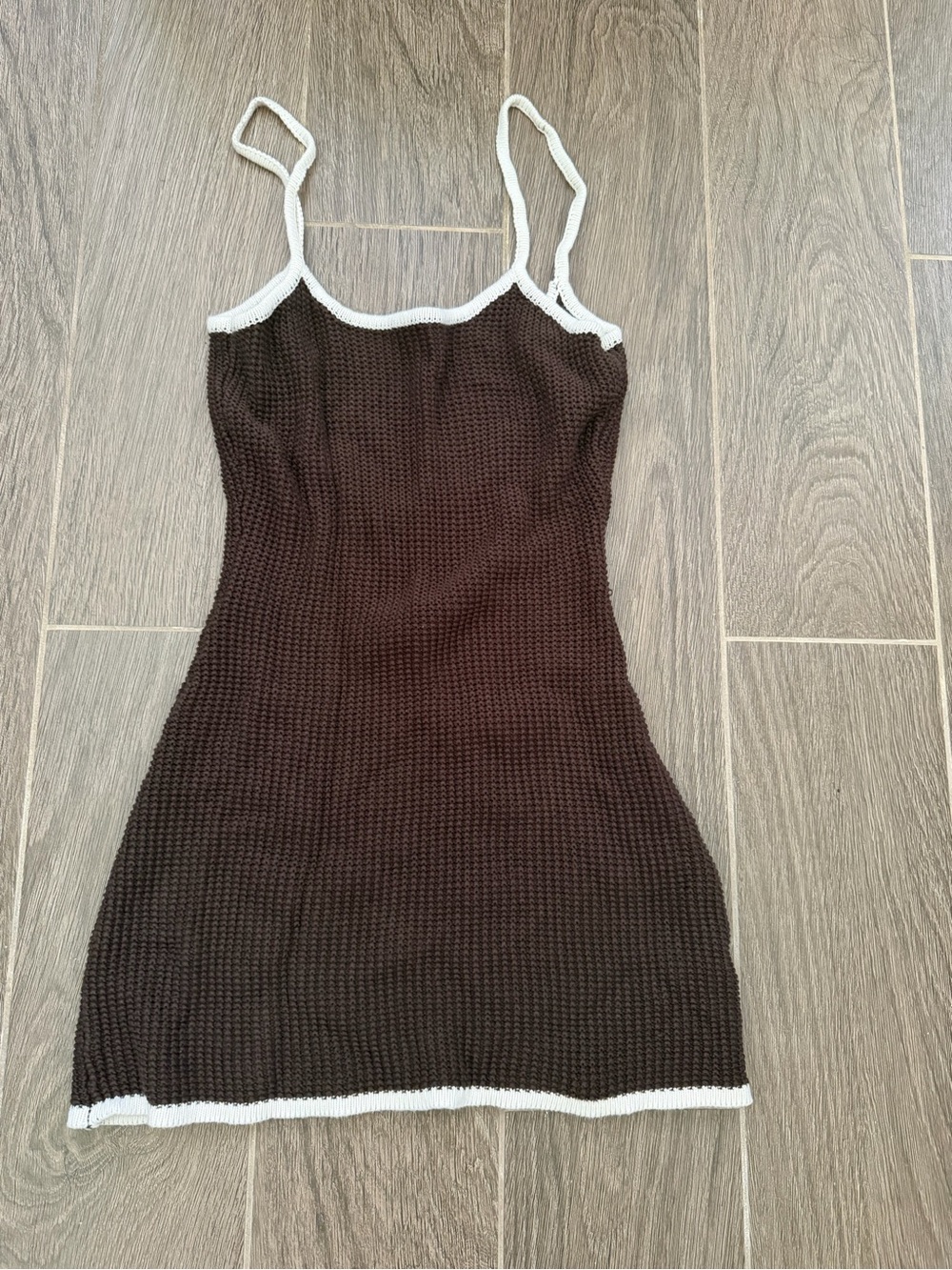White Fox Boutique Brown Knit Mini Dress